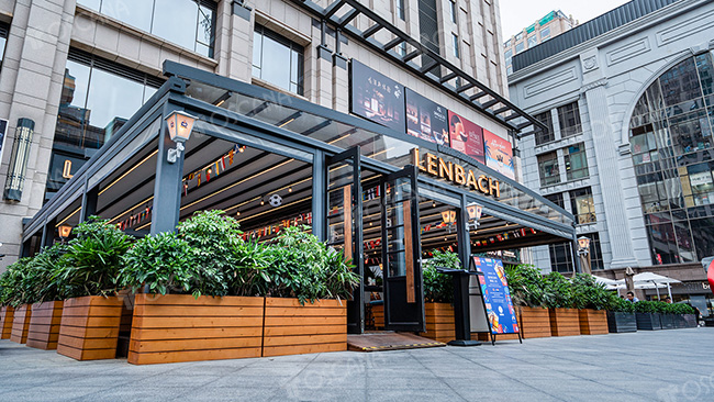 遮阳篷商业案例：兰巴赫西餐·啤酒坊