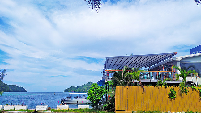 遮阳篷商业案例：帕劳伊莱来海滨餐厅