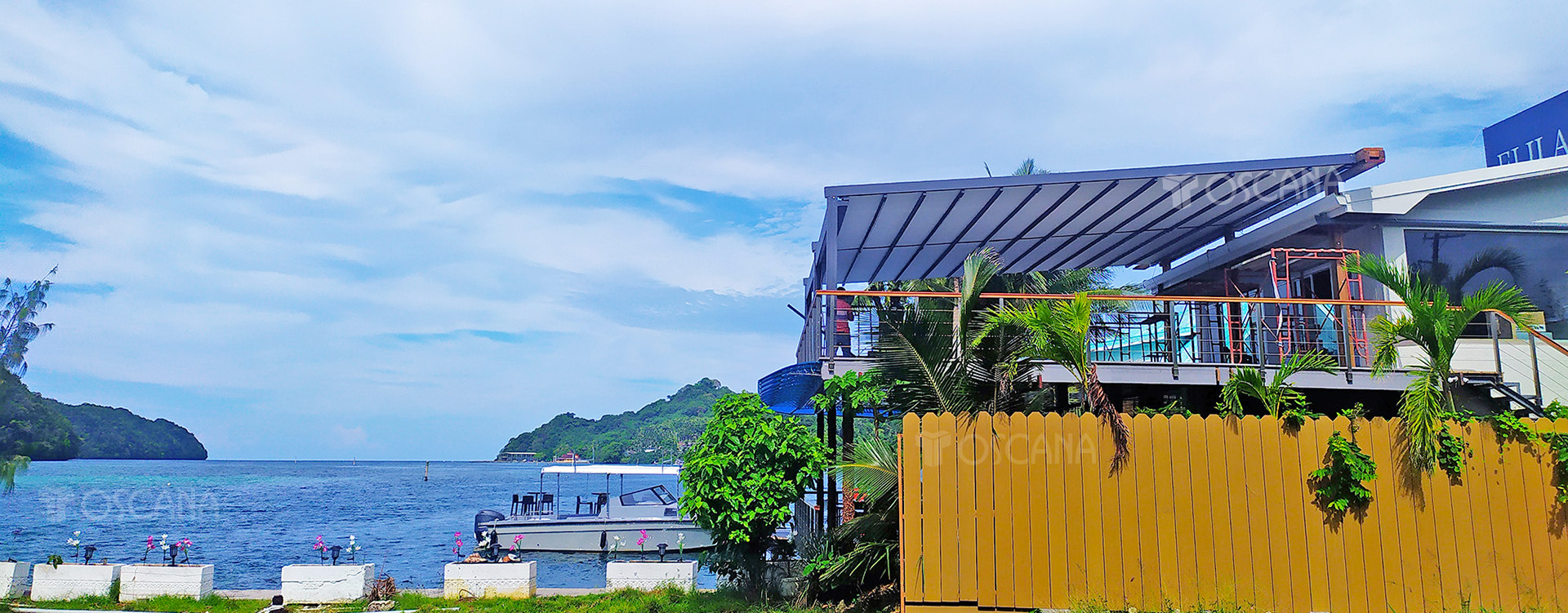 遮阳篷商业案例：帕劳伊莱来海滨餐厅