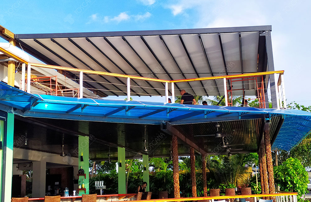 遮阳篷商业案例：帕劳伊莱来海滨餐厅