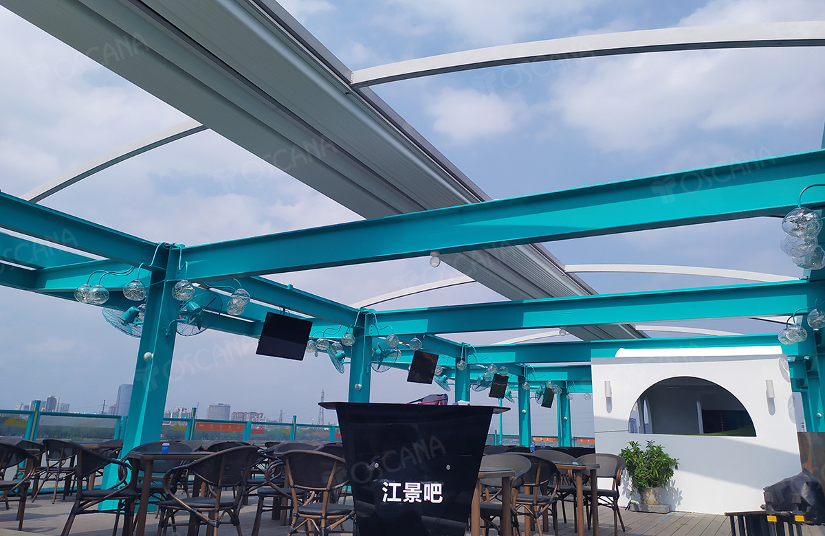 遮阳篷商业案例：广州江景码头餐吧（琶醍店）