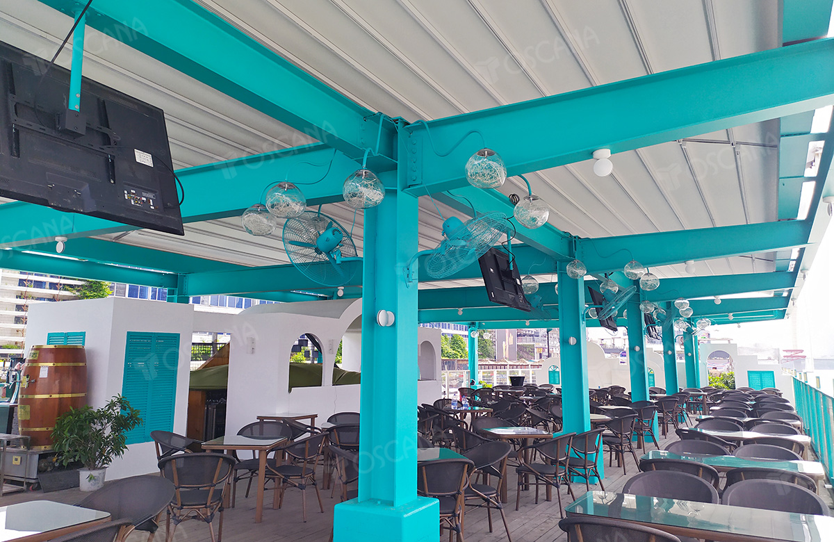 遮阳篷商业案例：广州江景码头餐吧（琶醍店）