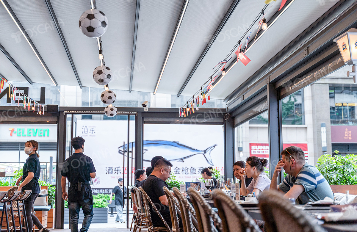 遮阳篷商业案例：兰巴赫西餐·啤酒坊