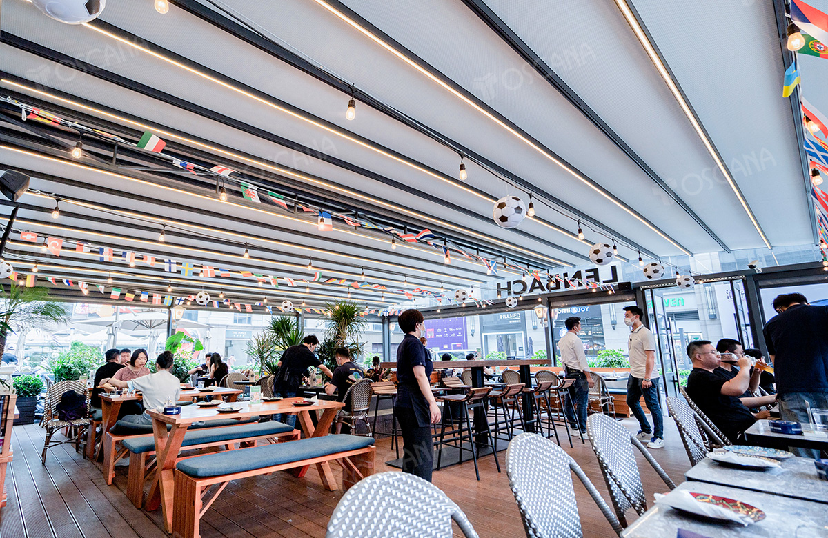 遮阳篷商业案例：兰巴赫西餐·啤酒坊