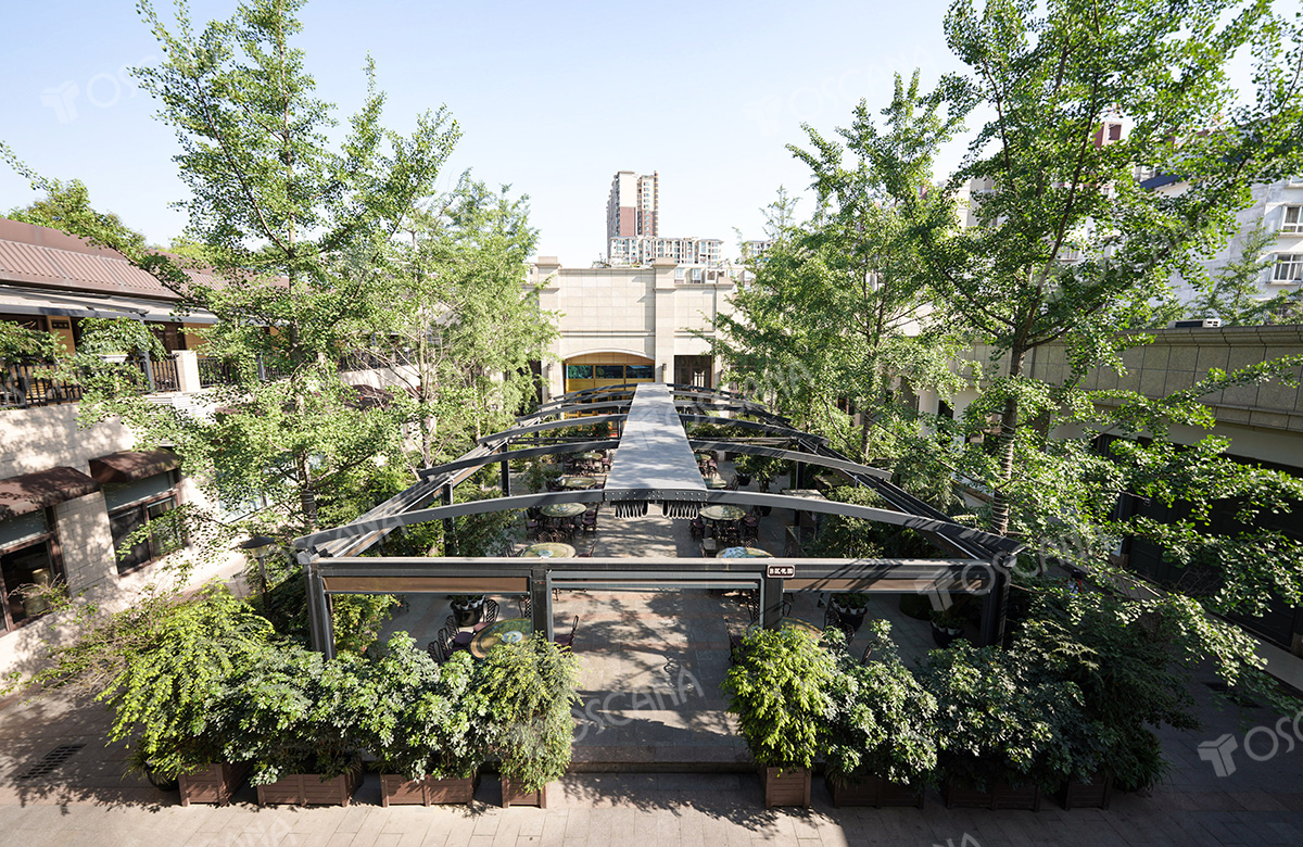 遮阳篷商业案例：成都月圆霖休闲庄